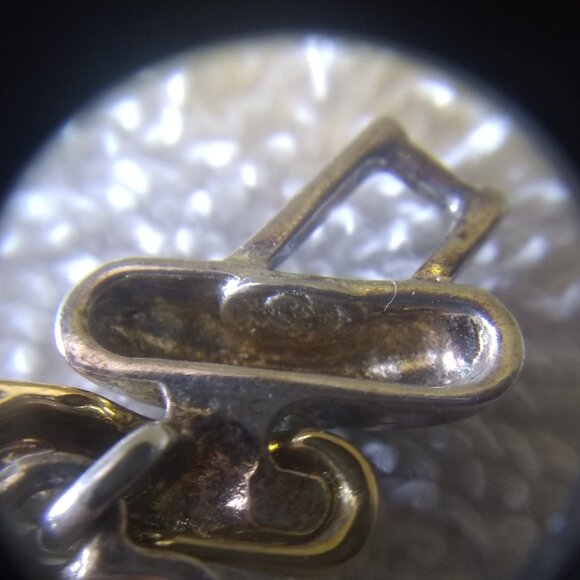 Fossil Silver Gold Half Circles Bangle Bracelet Good Usable Condition - Picture 7 of 7